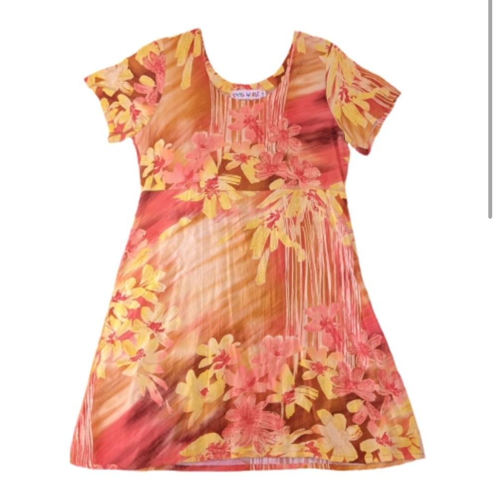 Jams World Short Sleeve Floral Midi Dress Medium